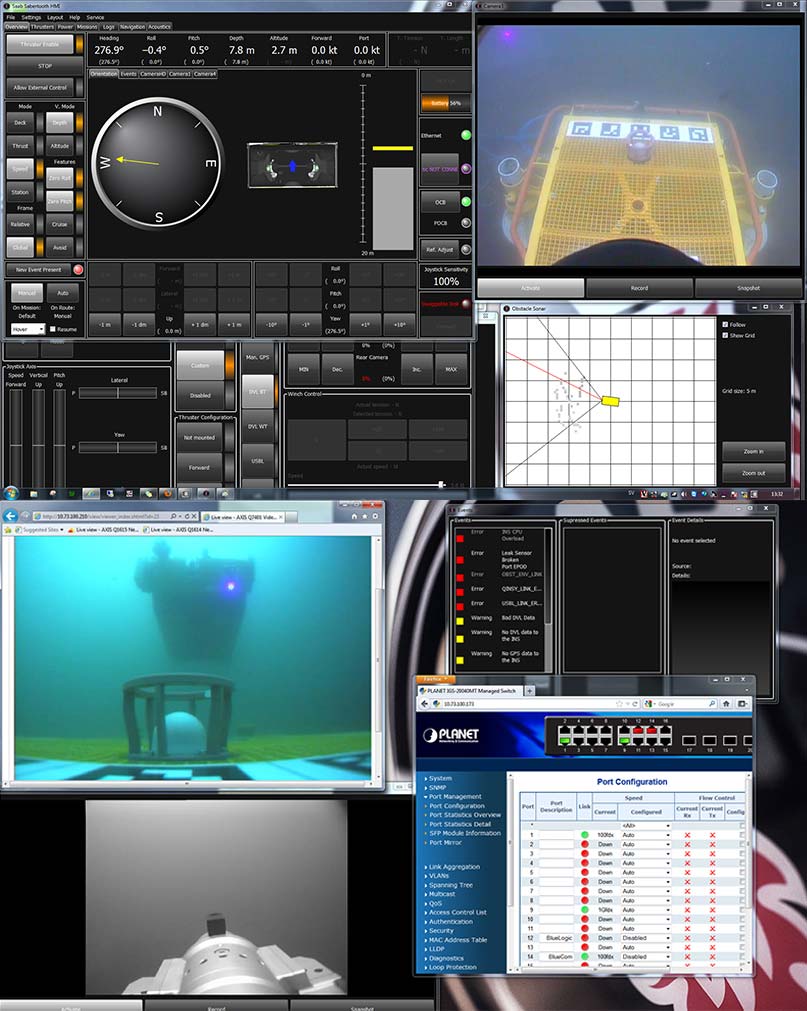 Vista del panel de control con Sabertooth en una pionera maniobra de acoplamiento.