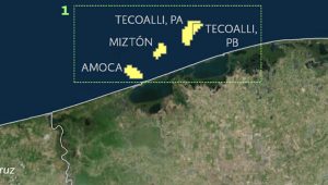 El campo Miztón en el Área 1, ubicada en la Bahía de Campeche, en la costa de México.