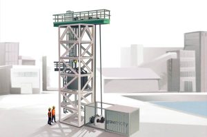 Un concepto de la instalación de Gravitricity, que debería abrirse para las pruebas a principios de 2021