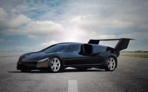 El Lanciare es un coche muy largo a más de 24 pies con el estabilizador trasero arriba