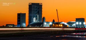 Starship SN9 desde la plataforma de ensamblaje de SpaceX