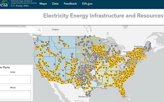La EIA desvela un mapa interactivo de todas las instalaciones de energía de los Estados Unidos