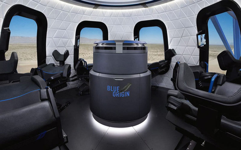 El interior de la última cápsula de Blue Origin