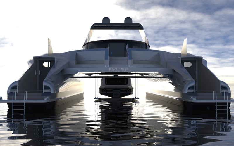 empresa italiana superyates presenta crabmaran barco anfibio alimentado energia solar Pagurus 10366