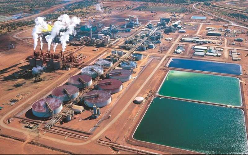 Vista aérea de las instalaciones de cobalto y níquel de Murrin en Australia