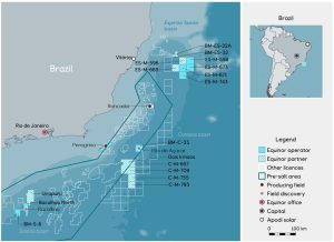 Figura 1. Leyenda de las operaciones de Equinor en Brasil