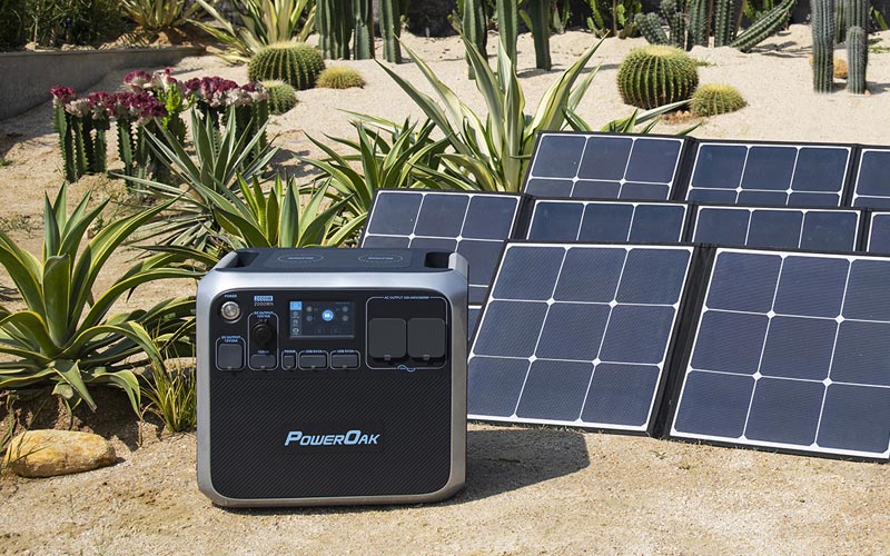 PowerOAK 2000AC conectado a panales solares para su carga 12589