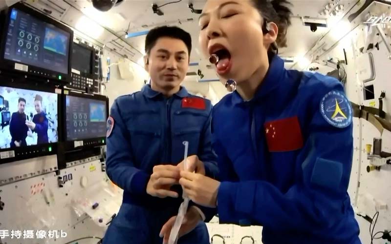 astronautas chinos dan una clase de ciencia en directo desde la estacion espacial grafica2 13715