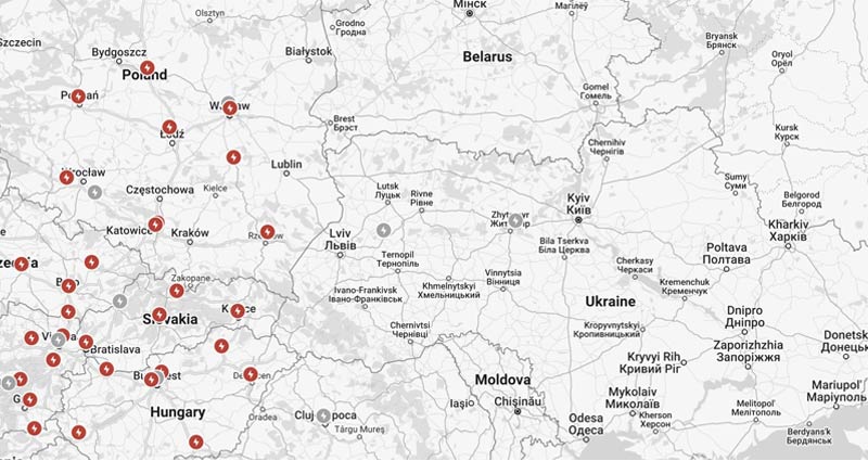tesla ofrece servicio de carga gratuita alrededor de ucrania para las personas que huyen del pais grafica 14525