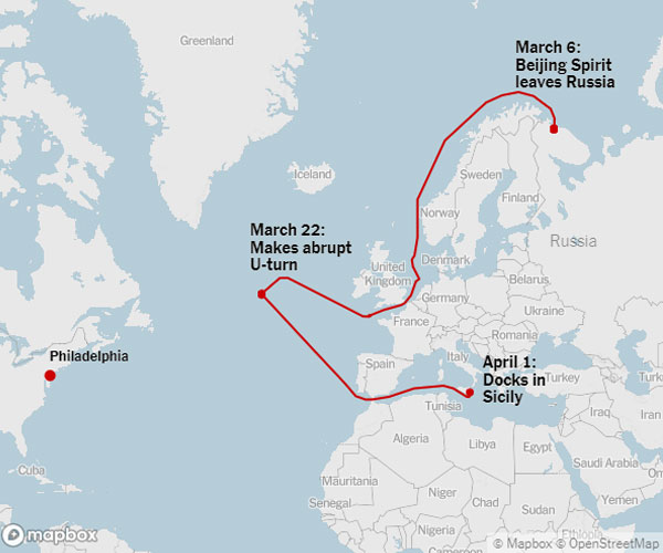 el enorme desvio de un buque petrolero revela las tensiones en el mercado del petroleo ruso grafica 14900