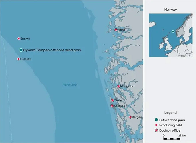 Un enorme parque eólico flotante en Noruega impulsará la producción de petróleo y gas