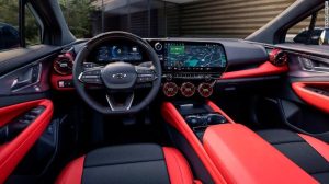 En el interior, el Blazer EV no tiene botón de arranque. Al igual que los Teslas y otros vehículos eléctricos