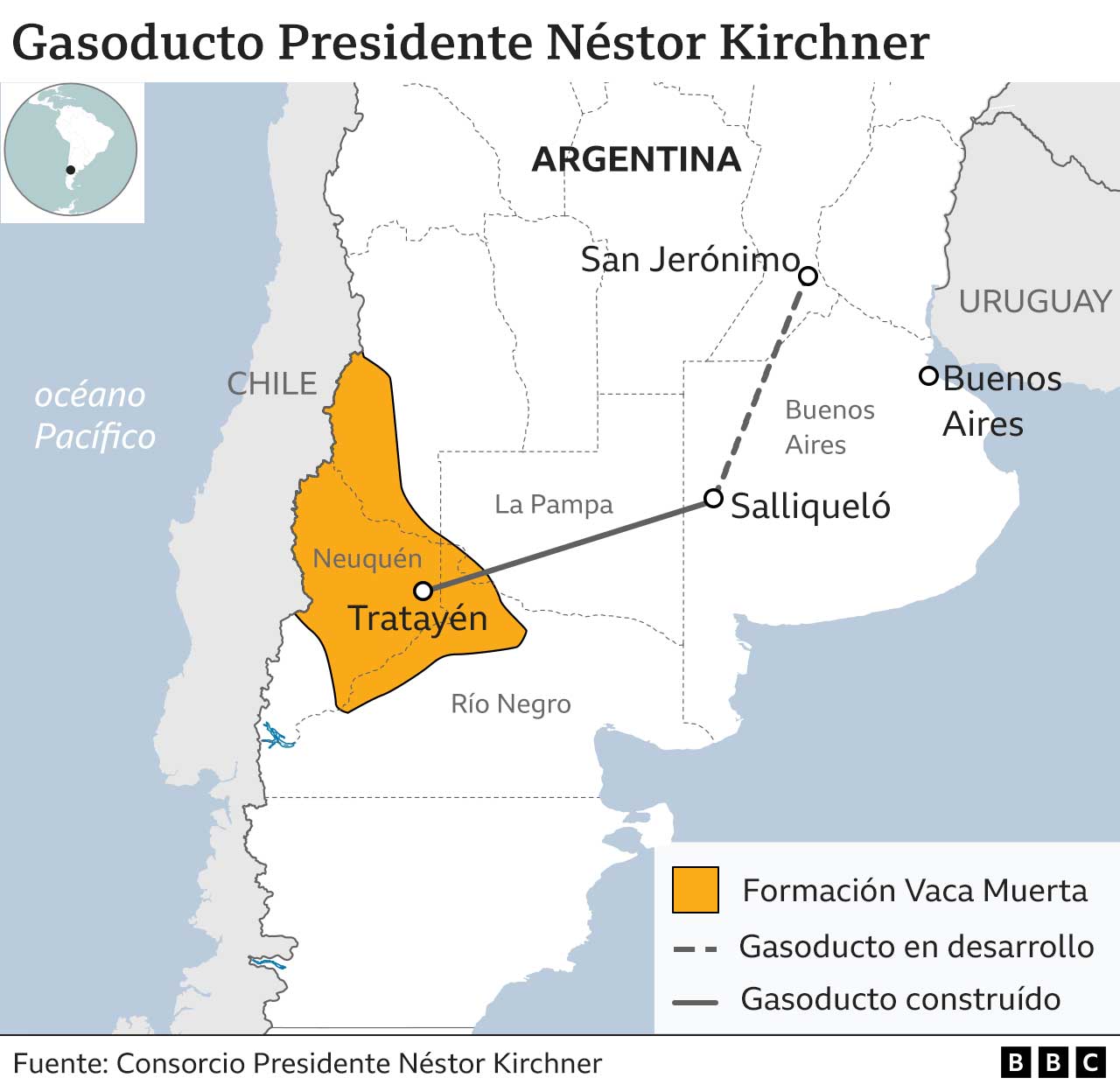 Argentina inaugura gasoducto clave para el shale gas del yacimiento de Vaca Muerta